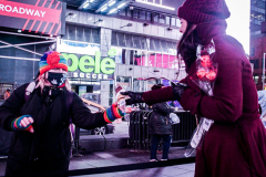 People came to the red steps of Times Square for a Vow Renewal Ceremony, put together by the The Times Square Alliance’s “ Love In Times Square” event on Valentine’s Day in NYC.Comedian Zarna Gargone one of the performers from the My Funny Valentine show at Carolines on Broadway; and a romantic performance of "All I Ask of You" by Julia Udine and Paul A. Schaefer from Broadway's Phantom of the Opera performed. ©Bianca Otero