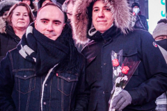 People came to the red steps of Times Square for a Vow Renewal Ceremony, put together by the The Times Square Alliance’s “ Love In Times Square” event on Valentine’s Day in NYC.Comedian Zarna Gargone one of the performers from the My Funny Valentine show at Carolines on Broadway; and a romantic performance of "All I Ask of You" by Julia Udine and Paul A. Schaefer from Broadway's Phantom of the Opera performed. ©Bianca Otero
