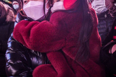 People came to the red steps of Times Square for a Vow Renewal Ceremony, put together by the The Times Square Alliance’s “ Love In Times Square” event on Valentine’s Day in NYC.Comedian Zarna Gargone one of the performers from the My Funny Valentine show at Carolines on Broadway; and a romantic performance of "All I Ask of You" by Julia Udine and Paul A. Schaefer from Broadway's Phantom of the Opera performed. ©Bianca Otero