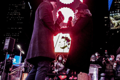 People came to the red steps of Times Square for a Vow Renewal Ceremony, put together by the The Times Square Alliance’s “ Love In Times Square” event on Valentine’s Day in NYC.Comedian Zarna Gargone one of the performers from the My Funny Valentine show at Carolines on Broadway; and a romantic performance of "All I Ask of You" by Julia Udine and Paul A. Schaefer from Broadway's Phantom of the Opera performed. ©Bianca Otero