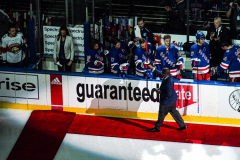Governor Lieutenant Benjamin commemorates Black History Month by dropping the hockey puck at a New York Rangers game at Madison Square Garden. The Rangers played the Florida Panthers and won 5-2. February 1, 2022.Manhattan, NYC. (C) Bianca Otero