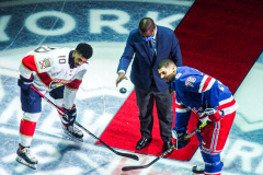 Governor Lieutenant Benjamin commemorates Black History Month by dropping the hockey puck at a New York Rangers game at Madison Square Garden. The Rangers played the Florida Panthers and won 5-2. February 1, 2022.Manhattan, NYC. (C) Bianca Otero