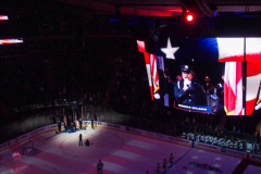 Governor Lieutenant Benjamin commemorates Black History Month by dropping the hockey puck at a New York Rangers game at Madison Square Garden. The Rangers played the Florida Panthers and won 5-2. February 1, 2022.Manhattan, NYC. (C) Bianca Otero