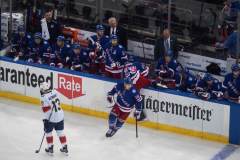 Governor Lieutenant Benjamin commemorates Black History Month by dropping the hockey puck at a New York Rangers game at Madison Square Garden. The Rangers played the Florida Panthers and won 5-2. February 1, 2022.Manhattan, NYC. (C) Bianca Otero