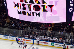 Governor Lieutenant Benjamin commemorates Black History Month by dropping the hockey puck at a New York Rangers game at Madison Square Garden. The Rangers played the Florida Panthers and won 5-2. February 1, 2022.Manhattan, NYC. (C) Bianca Otero