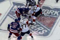 Governor Lieutenant Benjamin commemorates Black History Month by dropping the hockey puck at a New York Rangers game at Madison Square Garden. The Rangers played the Florida Panthers and won 5-2. February 1, 2022.Manhattan, NYC. (C) Bianca Otero