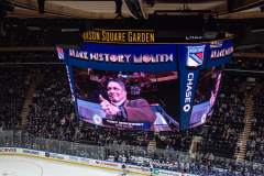 Governor Lieutenant Benjamin commemorates Black History Month by dropping the hockey puck at a New York Rangers game at Madison Square Garden. The Rangers played the Florida Panthers and won 5-2. February 1, 2022.Manhattan, NYC. (C) Bianca Otero