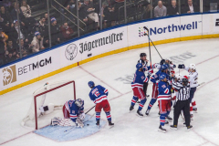 Governor Lieutenant Benjamin commemorates Black History Month by dropping the hockey puck at a New York Rangers game at Madison Square Garden. The Rangers played the Florida Panthers and won 5-2. February 1, 2022.Manhattan, NYC. (C) Bianca Otero