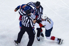 Governor Lieutenant Benjamin commemorates Black History Month by dropping the hockey puck at a New York Rangers game at Madison Square Garden. The Rangers played the Florida Panthers and won 5-2. February 1, 2022.Manhattan, NYC. (C) Bianca Otero