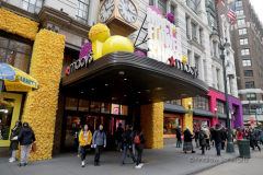The entrance to the Macy's Department Store during the annual Macy's Flower Show on 34th Street and Broadway in New York City on March 27, 2022. (Photo by Andrew Schwartz)