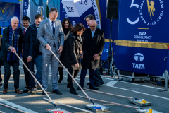 Police Commissioner Dermot Shea and various dignitaries attend NYC Marathon blue line painting ceremony at the finish line in Central Park 11/3/21
