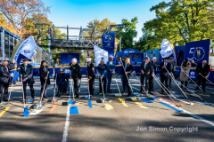 Police Commissioner Dermot Shea and various dignitaries attend NYC Marathon blue line painting ceremony at the finish line in Central Park 11/3/21