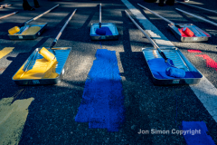 Police Commissioner Dermot Shea and various dignitaries attend NYC Marathon blue line painting ceremony at the finish line in Central Park 11/3/21