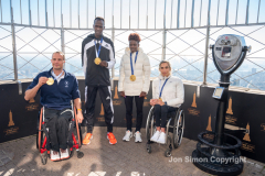 NYC 50th Anniversary Marathon Winners get a private tour of the Empire State Building observation deck 11/8/21.