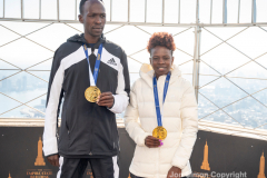 NYC 50th Anniversary Marathon Winners get a private tour of the Empire State Building observation deck 11/8/21.
