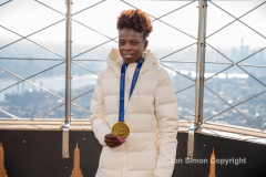 NYC 50th Anniversary Marathon Winners get a private tour of the Empire State Building observation deck 11/8/21.