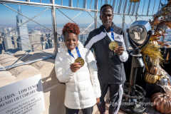 NYC 50th Anniversary Marathon Winners get a private tour of the Empire State Building observation deck 11/8/21.