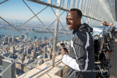 NYC 50th Anniversary Marathon Winners get a private tour of the Empire State Building observation deck 11/8/21.