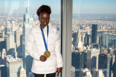 NYC 50th Anniversary Marathon Winners get a private tour of the Empire State Building observation deck 11/8/21.