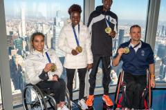 NYC 50th Anniversary Marathon Winners get a private tour of the Empire State Building observation deck 11/8/21.