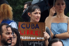 Anti- Cuba March and Rally in New York City.
Cuban Americans march and held a rally in the rain to protest the conditions in Cuba