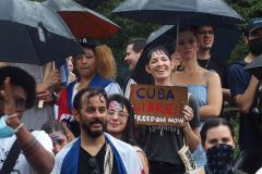 Anti- Cuba March and Rally in New York City.
Cuban Americans march and held a rally in the rain to protest the conditions in Cuba