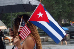 Anti- Cuba March and Rally in New York City.
Cuban Americans march and held a rally in the rain to protest the conditions in Cuba