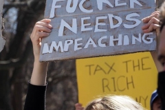 Protesters gather at Washington Square Park to demand the resignation of New York Governor Andrew Cuomo on March 20, 2021 in New York City.