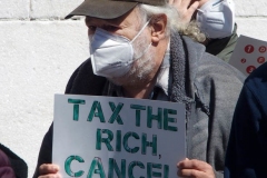 Protesters gather at Washington Square Park to demand the resignation of New York Governor Andrew Cuomo on March 20, 2021 in New York City. The demands for Governor Cuomo's resignation are in response to the sexual harassment allegations made by numerous women and a cover-up preventable of coronavirus (COVID-19) deaths in nursing homes