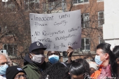 Protesters gather at Washington Square Park to demand the resignation of New York Governor Andrew Cuomo on March 20, 2021 in New York City. The demands for Governor Cuomo's resignation are in response to the sexual harassment allegations made by numerous women and a cover-up preventable of coronavirus (COVID-19) deaths in nursing homes.
