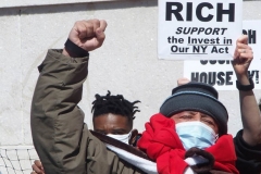 Protesters gather at Washington Square Park to demand the resignation of New York Governor Andrew Cuomo on March 20, 2021 in New York City. The demands for Governor Cuomo's resignation are in response to the sexual harassment allegations made by numerous women and a cover-up preventable of coronavirus (COVID-19) deaths in nursing homes.
