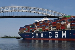 Thursday, May 20, 2021
CMA CGM Marco Polo 
Staten Island, NY
For credit:  Mary DiBiase Blaich

The “CMA CGM Marco Polo”, the largest ship to ever visit the East Coast of the US, sailed into New York harbor this morning, Thursday, May 20, 202..  It passed the Statue of Liberty and lower Manhattan, before turning around and sailing through the Kill Van Kill, and then  under the Bayonne Bridge in route to Port Newark.  School children who attend the Harbor School on Richmond Terrace had an opportunity to cross the street from their building and pose with the ship as it sailed behind them.