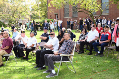 Fr Vincent Capodanno 54th Memorial Mass
September 04, 2021
Ft Wadsworth
Staten Island, NY
Photographs by Mary DiBiase Blaich 

A Mass and ceremony were held on Saturday, 04, 2021 in honor of Father Vincent R Capodanno at Ft Wadsworth, Staten Island.   Fr Capodanno, a native of Staten Island, was a Maryknoll Missionary who served as a chaplain in Vietnam.  He was killed in action while ministering to wounded Marines in combat.  Fr Capodanno
Received the Congressional Medal of Honor for his actions during which he saved several marines.
At the Mass, the Knights of Columbus provided an honor guard.  Members of many local veteran organizations attended as did family members Fr Capodanno, especially Vincent Capodanno, a nephew who spoke after the Mass.  The communion gifts were brought to the altar by two Marines who were with Fr Capodanno in Vietnam.  The Mass was con celebrated by Rev Louis Jerome and Msgr Peter Finn.
Following the Mass, wreaths were placed in front of a statue of Fr Capodanno outside the chapel at Fr Wadsworth that is named for him.