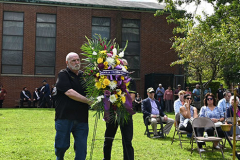 Fr Vincent Capodanno 54th Memorial Mass
September 04, 2021
Ft Wadsworth
Staten Island, NY
Photographs by Mary DiBiase Blaich 

A Mass and ceremony were held on Saturday, 04, 2021 in honor of Father Vincent R Capodanno at Ft Wadsworth, Staten Island.   Fr Capodanno, a native of Staten Island, was a Maryknoll Missionary who served as a chaplain in Vietnam.  He was killed in action while ministering to wounded Marines in combat.  Fr Capodanno
Received the Congressional Medal of Honor for his actions during which he saved several marines.
At the Mass, the Knights of Columbus provided an honor guard.  Members of many local veteran organizations attended as did family members Fr Capodanno, especially Vincent Capodanno, a nephew who spoke after the Mass.  The communion gifts were brought to the altar by two Marines who were with Fr Capodanno in Vietnam.  The Mass was con celebrated by Rev Louis Jerome and Msgr Peter Finn.
Following the Mass, wreaths were placed in front of a statue of Fr Capodanno outside the chapel at Fr Wadsworth that is named for him.