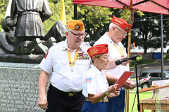 Fr Vincent Capodanno 54th Memorial Mass
September 04, 2021
Ft Wadsworth
Staten Island, NY
Photographs by Mary DiBiase Blaich 

A Mass and ceremony were held on Saturday, 04, 2021 in honor of Father Vincent R Capodanno at Ft Wadsworth, Staten Island.   Fr Capodanno, a native of Staten Island, was a Maryknoll Missionary who served as a chaplain in Vietnam.  He was killed in action while ministering to wounded Marines in combat.  Fr Capodanno
Received the Congressional Medal of Honor for his actions during which he saved several marines.
At the Mass, the Knights of Columbus provided an honor guard.  Members of many local veteran organizations attended as did family members Fr Capodanno, especially Vincent Capodanno, a nephew who spoke after the Mass.  The communion gifts were brought to the altar by two Marines who were with Fr Capodanno in Vietnam.  The Mass was con celebrated by Rev Louis Jerome and Msgr Peter Finn.
Following the Mass, wreaths were placed in front of a statue of Fr Capodanno outside the chapel at Fr Wadsworth that is named for him.