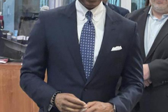 Park East Synagogue with Senior Rabbi Arthur Schneier had an official "Welcome New York City Mayor Eric Adams"  Shabbat.event where the Mayor spoke to the congregation and promised to protect the Jewish community.
The Mayor enjoyed a few minutes with the children of the congregation, sitting down and talking with them.
The talk was followed by a Gala Congregational Kiddush meal for all to share.
Photo by Diane L. Cohen