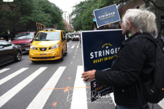 Scott Stringer supporters at a New York City Democratic Mayoral Candidates at a Pre Debate Rally before their first debate on ABC TV on 02 June 2021