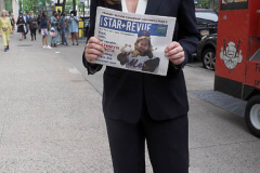 Kathryn Garcia at a New York City Democratic Mayoral Candidate Pre Debate Rally along Columbus Avenue before their first debate on ABC TV on 02 June 2021