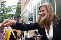 Kathryn Garcia at a New York City Democratic Mayoral Candidate Pre Debate Rally along Columbus Avenue before their first debate on ABC TV on 02 June 2021