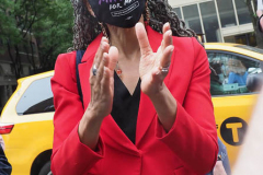 Maya Wiley at a New York City Democratic Mayoral Candidate Pre Debate Rally along Columbus Avenue before hisr first debate on ABC TV on 02 June 2021