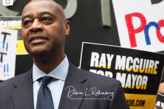 Ray McGuire at a New York City Democratic Mayoral Candidate Pre Debate Rally along Columbus Avenue before his first debate on ABC TV