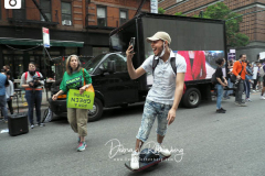 Eric Adams supporters at a New York City Democratic Mayoral Candidate Pre Debate Rally along Columbus Avenue before his first debate on ABC TV