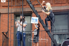 Andrew Yang supporters at a New York City Democratic Mayoral Candidate Pre Debate Rally along Columbus Avenue before his first debate on ABC TV