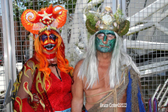 June 15,2022    NEW YORK  
The 40th Annual Mermaid Parade. returned after a two year absence due to Covid. Revelers Dance in the streets while groups of of musicians / bands play while marching along the parade route