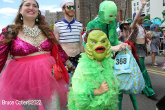 June 15,2022    NEW YORK  
The 40th Annual Mermaid Parade. returned after a two year absence due to Covid. Revelers Dance in the streets while groups of of musicians / bands play while marching along the parade route
