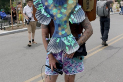 Dressed in all types of costumes, some with and some without an aquatic theme, parade goers both young and old participate in the 40th Annual Coney Island Mermaid Parade in Brooklyn NY on June 18, 2020. (Photo by Andrew Schwartz)