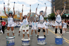 Dressed in all types of costumes, some with and some without an aquatic theme, parade goers both young and old participate in the 40th Annual Coney Island Mermaid Parade in Brooklyn NY on June 18, 2020. (Photo by Andrew Schwartz)