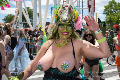After a two-year pandemic hiatus, the famous Coney Island Mermaid Parade returns to Brooklyn, New York, on June 18, 2022. Photo by Gabriele Holtermann/Sipa USA