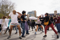 Mini Pillow Fight Washington Square Park
Photo by Lori Hillsberg