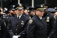 Police Officer Wilbert Mora was laid to rest 2/2/22 after being posthumously promoted to Detective First Grade, and eulogized at St. PatrickÕs Cathedral. Thousands of police from all parts of the country lined Fifth Ave. as the procession carrying Detective Mora passed.  Mora was gunned down along with his partner Jason Rivera, who passed away a few days earlier.